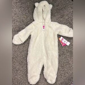 Cozy White Fleece Kids One Piece